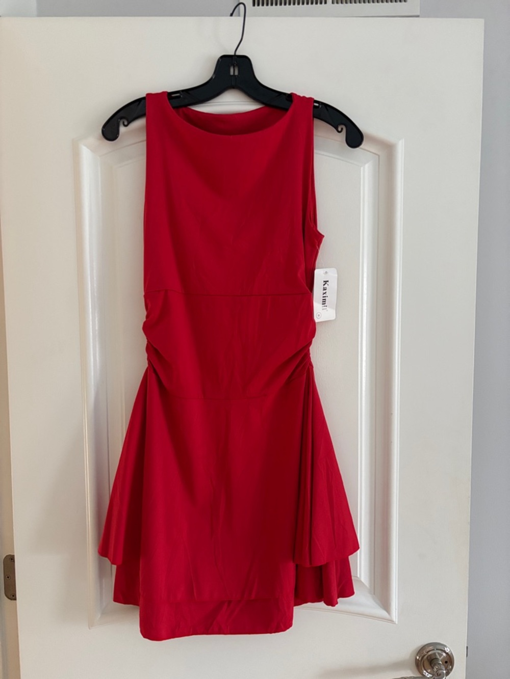 Red drop-waist dress